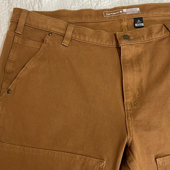 Carharrt women’s rugged flex RLXD fit twill double-front work pants brown.18 reg - Picture 4 of 5